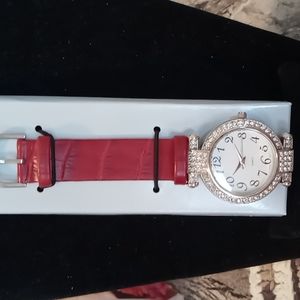Avon Red Strap Oversize Watch